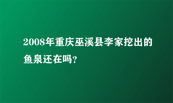 2008年重庆巫溪县李家挖出的鱼泉还在吗？