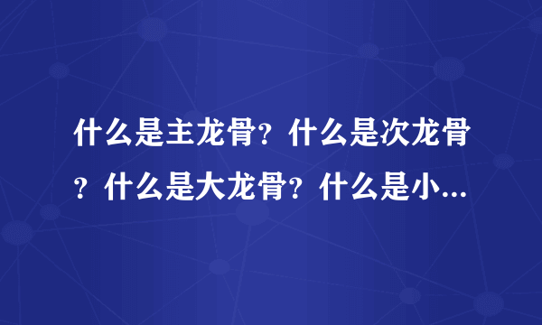 什么是主龙骨？什么是次龙骨？什么是大龙骨？什么是小龙骨？请详细回答，啊？