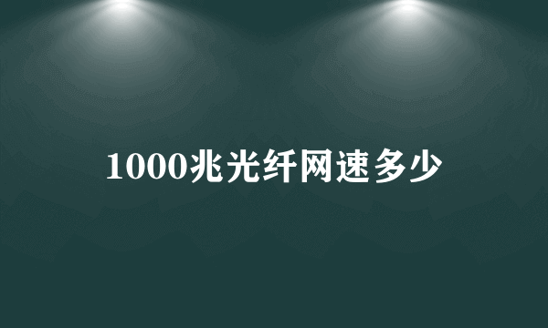 1000兆光纤网速多少