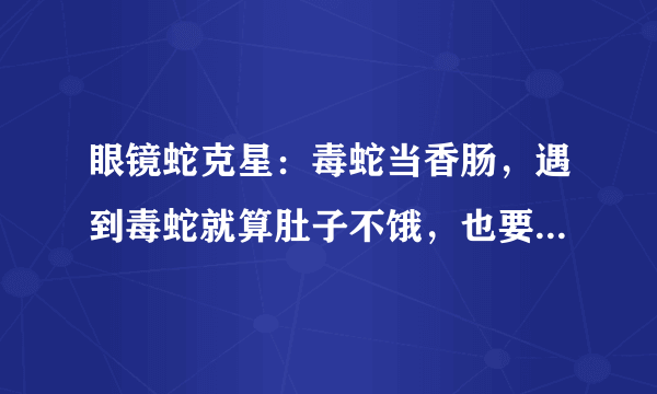 眼镜蛇克星：毒蛇当香肠，遇到毒蛇就算肚子不饿，也要咬死泄愤