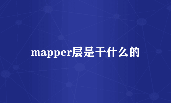 mapper层是干什么的