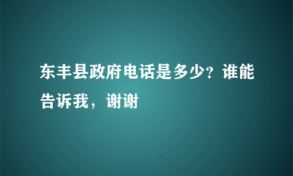 东丰县政府电话是多少？谁能告诉我，谢谢