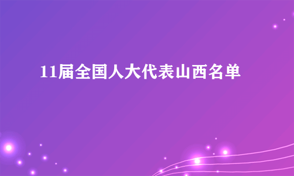 11届全国人大代表山西名单