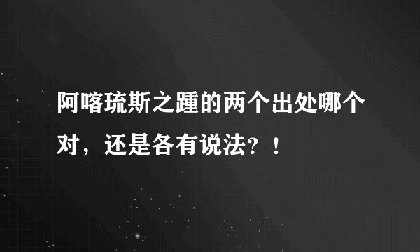 阿喀琉斯之踵的两个出处哪个对，还是各有说法？！