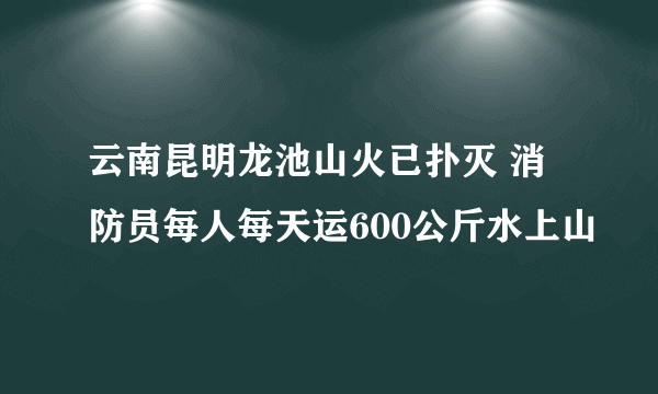 云南昆明龙池山火已扑灭 消防员每人每天运600公斤水上山