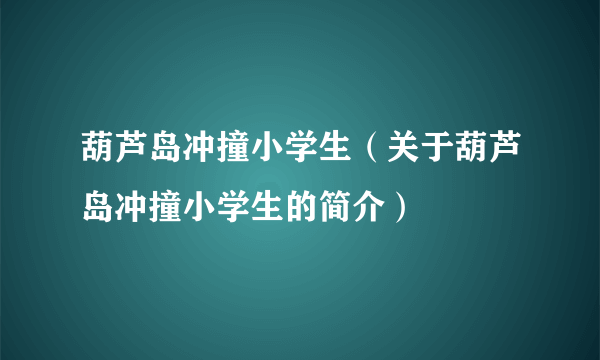 葫芦岛冲撞小学生（关于葫芦岛冲撞小学生的简介）