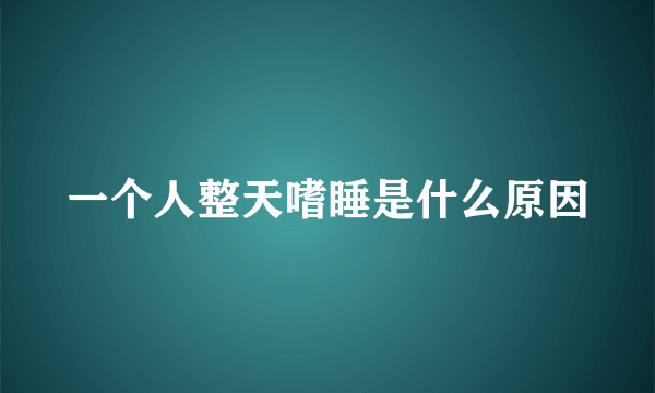 一个人整天嗜睡是什么原因