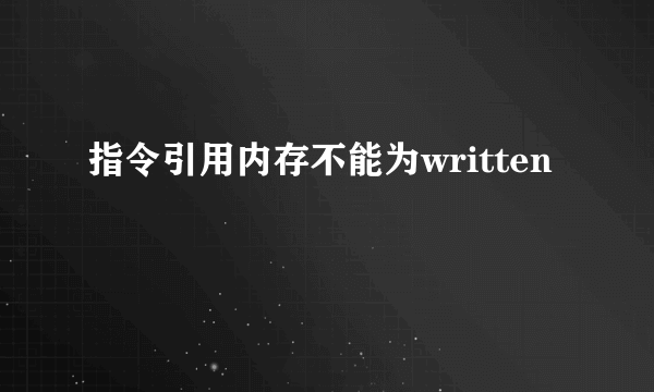 指令引用内存不能为written