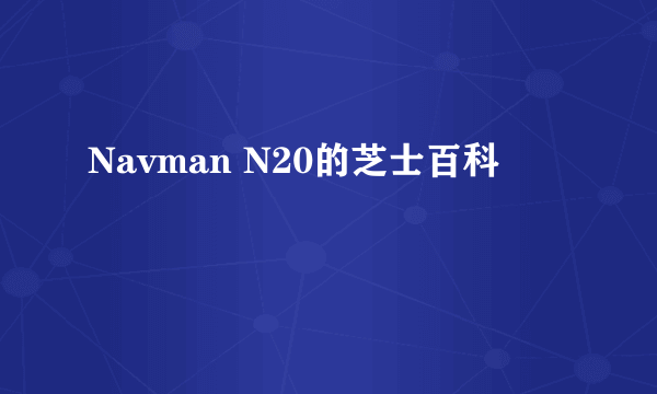 Navman N20的芝士百科