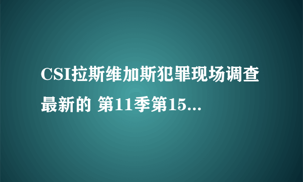 CSI拉斯维加斯犯罪现场调查最新的 第11季第15集里 当中他们去找huxbee的时候 为什么不能从原路出去？求解