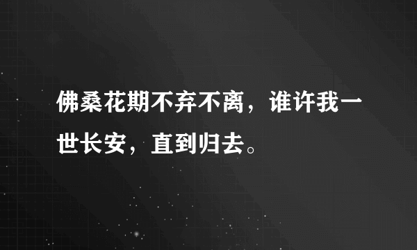 佛桑花期不弃不离，谁许我一世长安，直到归去。