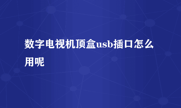 数字电视机顶盒usb插口怎么用呢