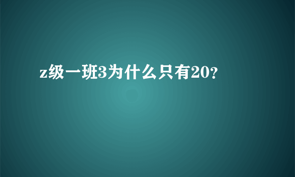 z级一班3为什么只有20？