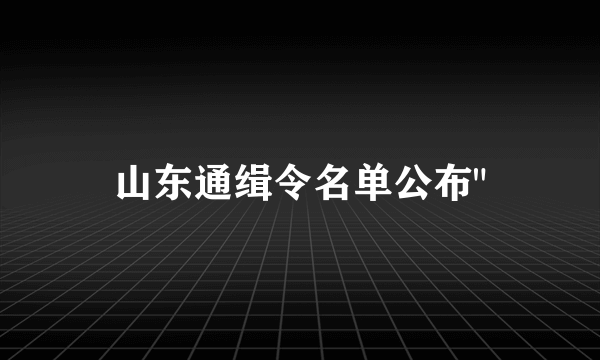 山东通缉令名单公布