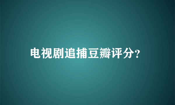 电视剧追捕豆瓣评分？