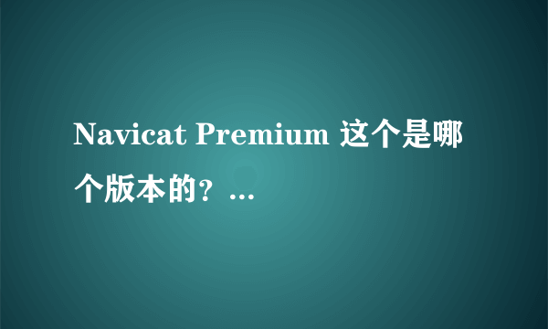 Navicat Premium 这个是哪个版本的？求注册码