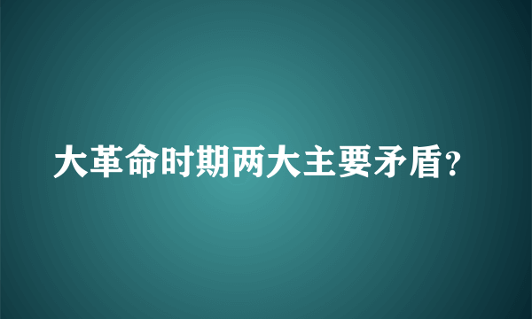 大革命时期两大主要矛盾？