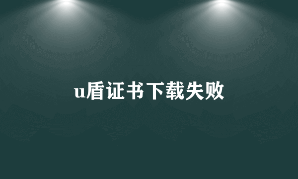 u盾证书下载失败