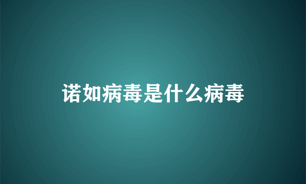 诺如病毒是什么病毒