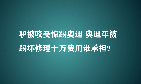 驴被咬受惊踢奥迪 奥迪车被踢坏修理十万费用谁承担？