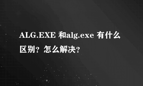 ALG.EXE 和alg.exe 有什么区别？怎么解决？