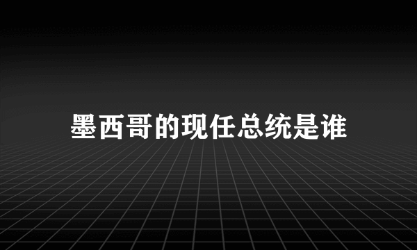 墨西哥的现任总统是谁