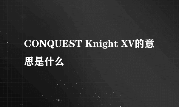 CONQUEST Knight XV的意思是什么