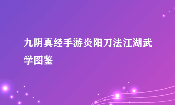 九阴真经手游炎阳刀法江湖武学图鉴