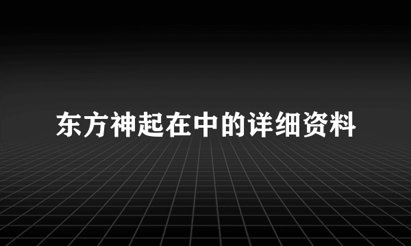 东方神起在中的详细资料