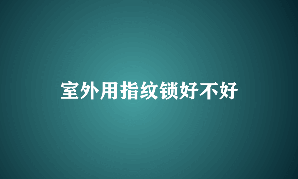 室外用指纹锁好不好