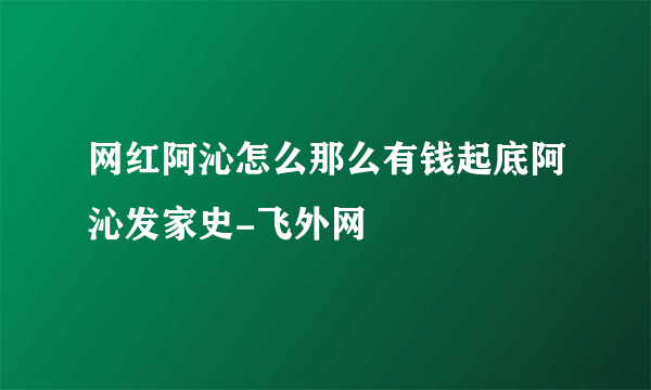 网红阿沁怎么那么有钱起底阿沁发家史-飞外网