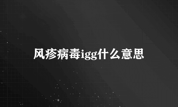 风疹病毒igg什么意思