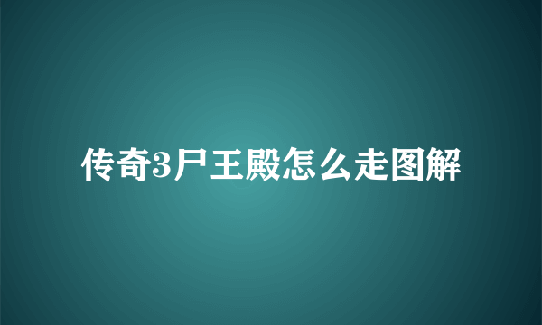 传奇3尸王殿怎么走图解