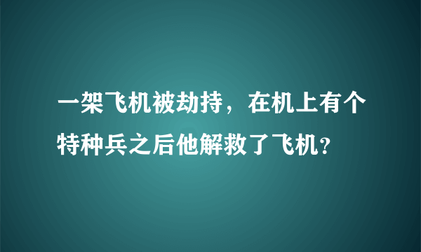 一架飞机被劫持，在机上有个特种兵之后他解救了飞机？