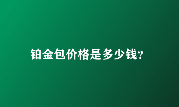 铂金包价格是多少钱？