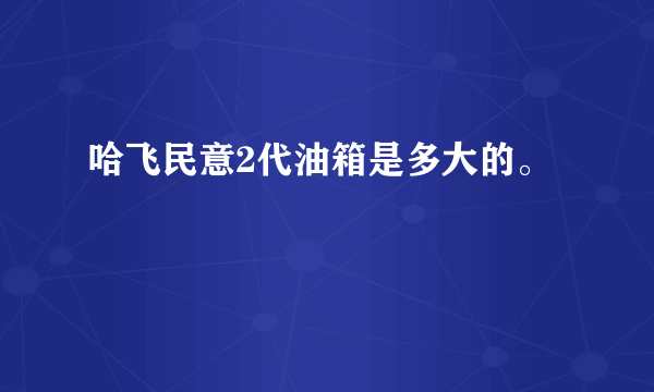 哈飞民意2代油箱是多大的。