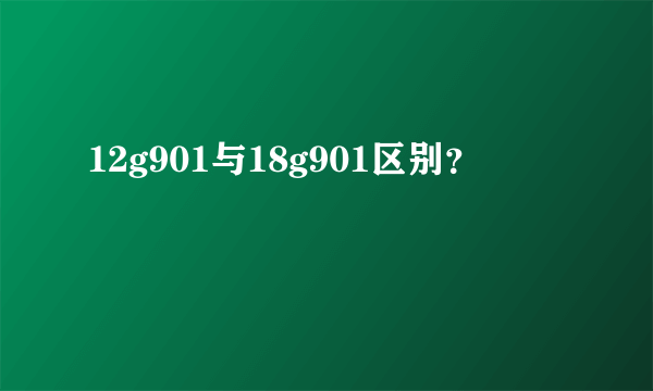 12g901与18g901区别？