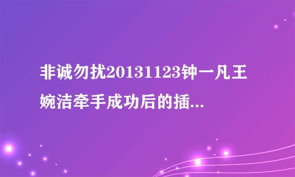 非诚勿扰20131123钟一凡王婉洁牵手成功后的插曲是什？