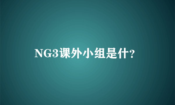 NG3课外小组是什？