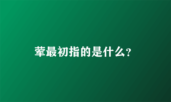 荤最初指的是什么？