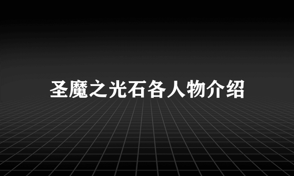 圣魔之光石各人物介绍