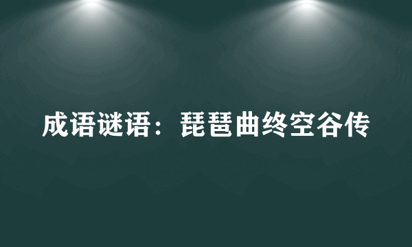 成语谜语：琵琶曲终空谷传