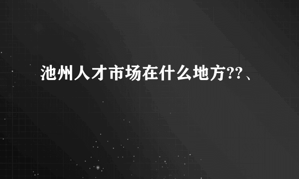 池州人才市场在什么地方??、