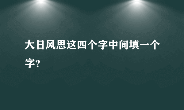 大日风思这四个字中间填一个字？