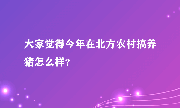 大家觉得今年在北方农村搞养猪怎么样？