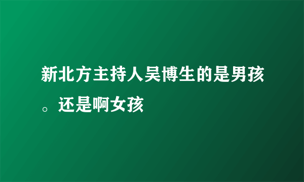 新北方主持人吴博生的是男孩。还是啊女孩