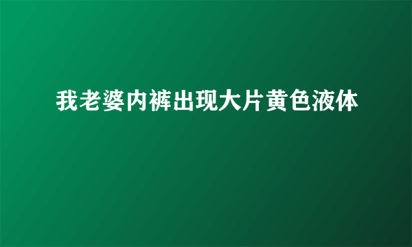 我老婆内裤出现大片黄色液体