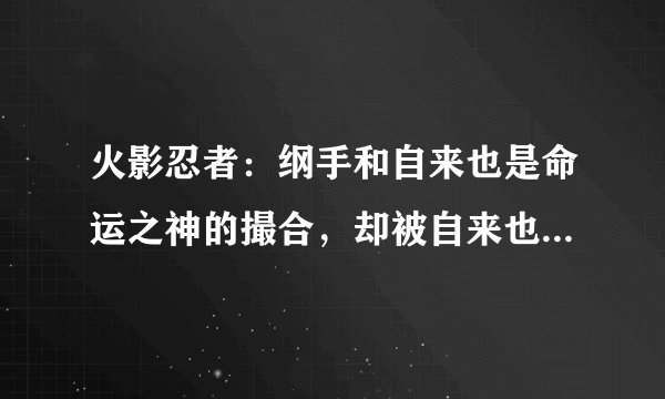 火影忍者：纲手和自来也是命运之神的撮合，却被自来也低情商辜负