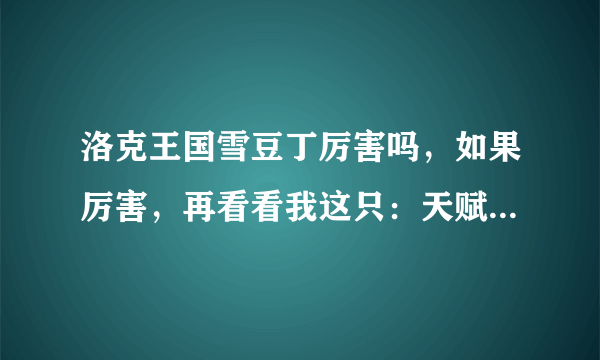 洛克王国雪豆丁厉害吗，如果厉害，再看看我这只：天赋：22 。27 。31 。18 。5 （魔抗）。12 。怎么样？