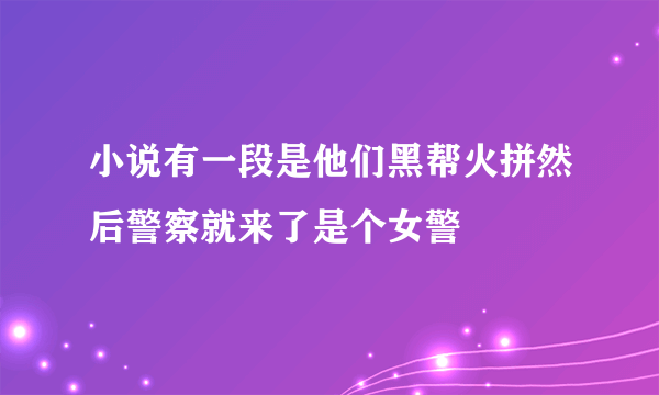 小说有一段是他们黑帮火拼然后警察就来了是个女警